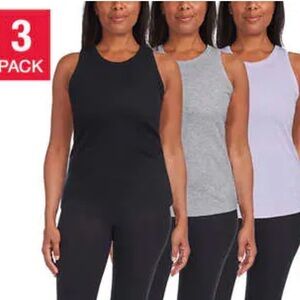 Danskin Women's 3-Pack Sustainable Cotton Crew Neck Tank Tops Size:S